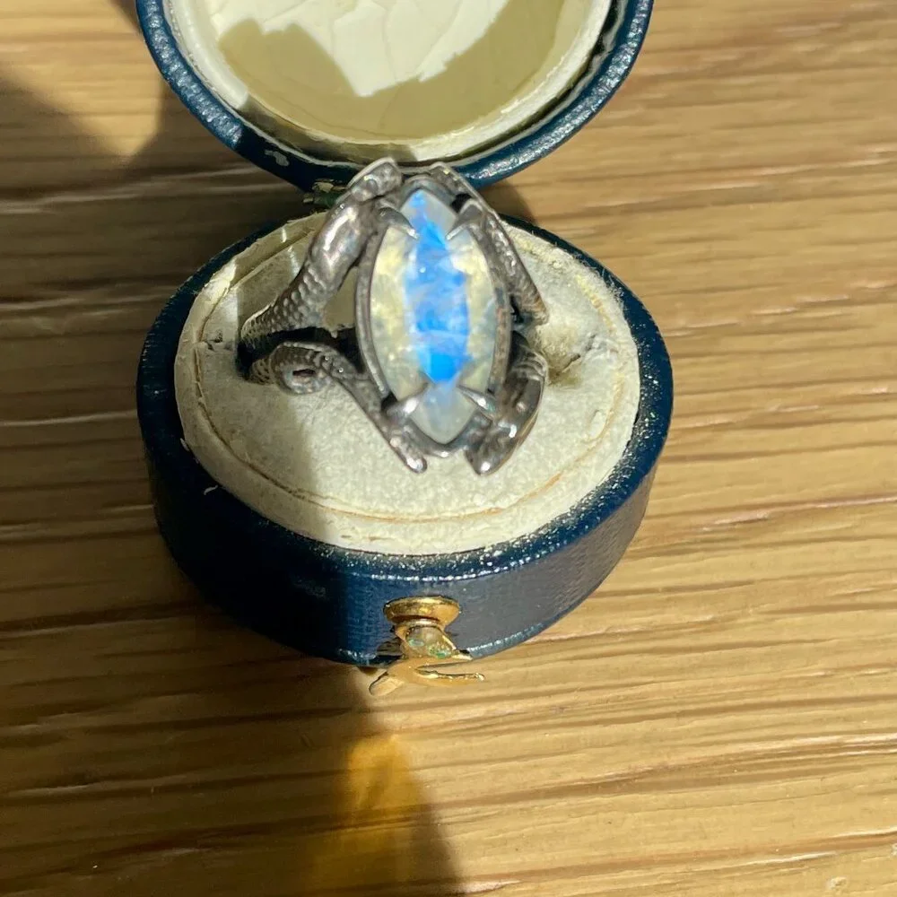 rainbow moonstone medusa devotion ring sz 4.75 - Picture 4 of 9